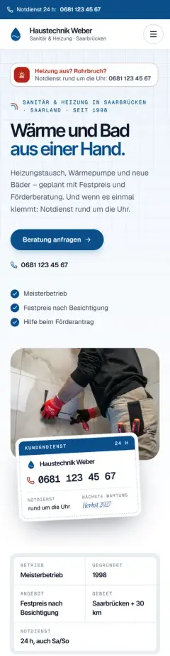 Handy-Ansicht von Haustechnik Weber